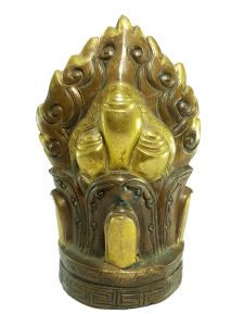  Old Stock Tibetan offering Partly Gold Plated , Painted Face