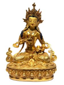  Monastery Quality Statue of Vajrasattva , Full Gold Plated , Painted Face 