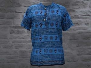 Nepali Handmade Cotton Sage Kurta , Blue Dying 