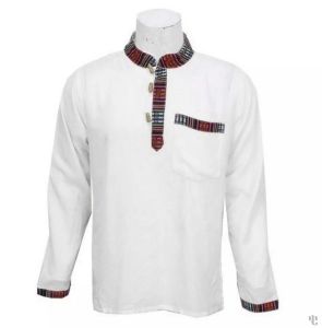 Nepali Handmade Cotton Kurta , White