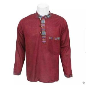 Nepali Handmade Cotton Kurta , Maroon Dying