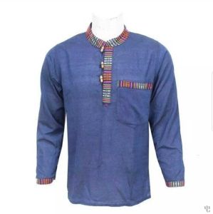 Nepali Handmade Cotton Kurta , Blue Dying