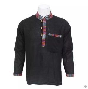 Nepali Handmade Cotton Kurta , Black Dying