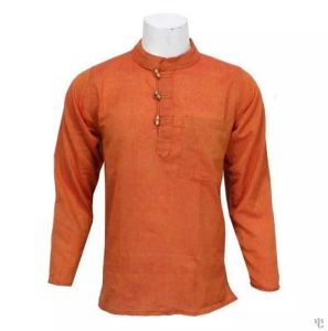 Nepali Handmade Cotton Kurta , Orange Dying