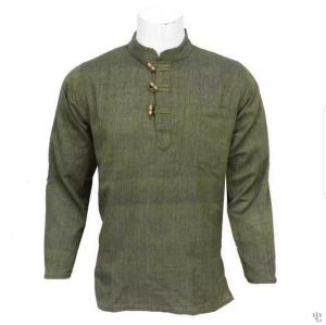 Nepali Handmade Cotton Kurta , Green Dying 