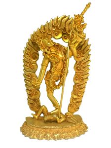 Nepali Small Statue Of Vidyadhari , Full Gold Plated 