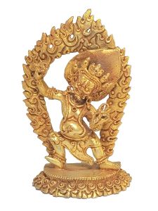 Nepali Small Statue Of Vajrapani , Full Gold Plated 