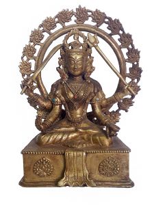  Very Rare Hindu , Old Statue of Santoshi Mata, Full Gold Plated 