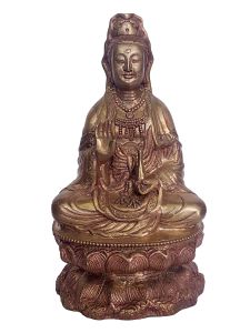 Rare Statue of Japanese Gunyin, Avalokitesvara, Glossy, Without Patina Finishing 