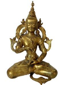 Nepali Statue Of VajraSattva, Copper Gold Plated , Antique Finishing