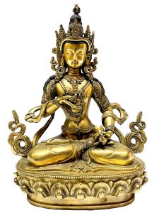 Nepali Statue Of Vajrasattva, Full Gold Plated 