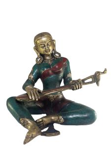 Statue of Saraswati with Real Stone Setting , Better Work