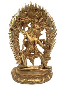 Handmade Nepali Statue Of Ek Tara, Full Gold Plated 