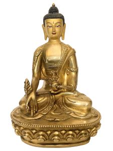 Handmade Nepali Statue Of Buddha, Full Gold Plated 