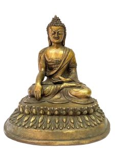 Old +30 Years , Nepali Handmade Statue Of Shakyamuni Buddha, Fire Gold Plated , antique finishing