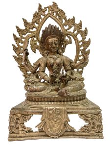  40+ Year Handmade Statue Of Angry Green Tara