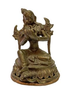  40+ Year Handmade Statue Of Green tara, Bronze Plated 