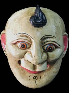 Handmade Wooden Mask Of Joker, Painted White 