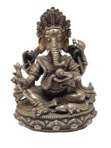 Masterpiece , Sterling Silver, 492 Gram Statue of Ganesh, Old Stock