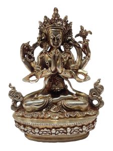  Masterpiece , Sterling Silver, 204 Gram Statue of Chenrezig, Old Stock 