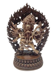  Masterpiece , Sterling Silver, 1258 Gram & Copper Statue of Vajrakilaya, Old Stock 
