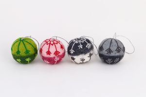 Two Toned Snowflake Embroidery Xmas Bauble