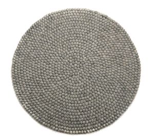 Handmade Woolen Grey Felt Ball Rug Mat Made In Nepal