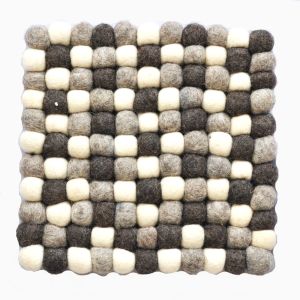 Handmade Square Shaped Soft & Durable 22 cm Woolen Felt Ball Mat