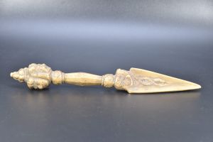 Vintage and Antique 3 Faced Bronze Tibetan Mahakala