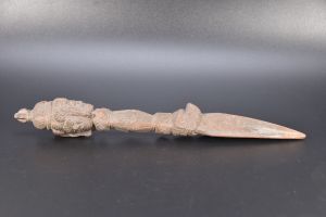 Old and Rare 3 Face Antique Iron Tibetan Mahakala Phurba, Dorje