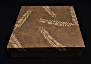 Fern Printed Design Lokta Paper Square Box