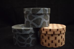 Attractive Printed Design Lokta Paper Round Box