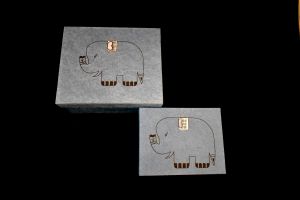 Lokta paper-Elephant print boxes- blue