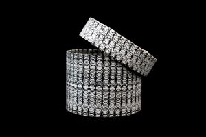 Lokta paper-cylindrical box-black & white printed