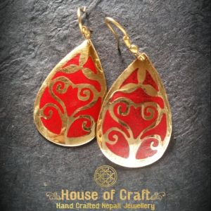 Light Weight Hand-made Heart in a Waterdrop Earring