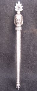Antique Master Quality Tibet Iron Tantrik Phurba Khatvanga, Magical Wand, Nepal