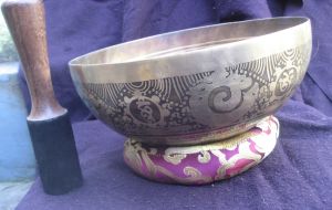 9 inch Master Quality long Vibrating Sound A Note Tibetan Singing Bowl, Nepal