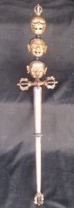 Antique Handmade Tibetean Copper Tantrik Phurba Khatvanga, Magical Wand, Nepal