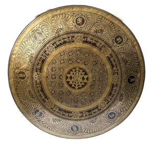Yantra Carved Gong, Hand Carved Gong