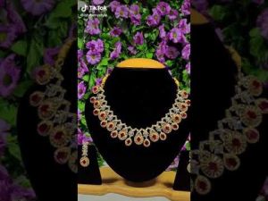 (577) American Diamond Necklace Set