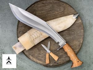 Gurkha Nepal Hand-Forged Chira 2 Fuller Full Tang Khukuri Gripper Blocker Handle 13 Inches Blade