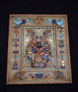 Handmade Gold & Silver Plated Filigree Stone Crafted Wall Frame Calendar