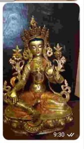 Statue of Green Tara Gold Plated