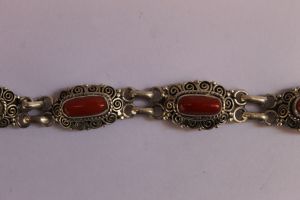 Handmade Coral Sterling Silver Bracelet
