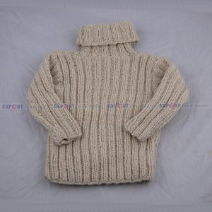 100% Pure Cotton Wool Hand-Knitted High Neck Turtle Neck Baby Sweater (6 months old)