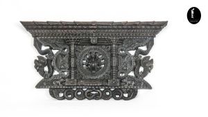 Peacock window with Dragon 