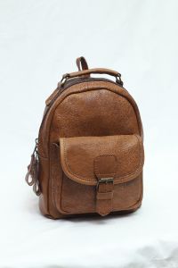 Beautiful and Attractive Small Size Brown Leather Backpack 