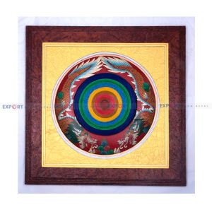 Paper wall hanging made of Nepali Lokta paper with  Astamangal art framing.