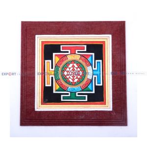 Paper wall hanging made of Nepali Lokta paper with  Astamangal art framing.