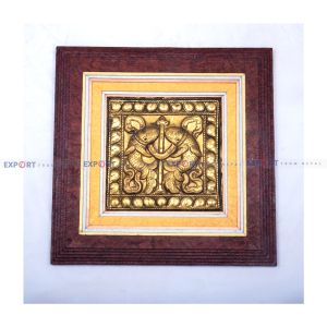 Paper wall hanging made of Nepali Lokta paper with  Astamangal art framing.
